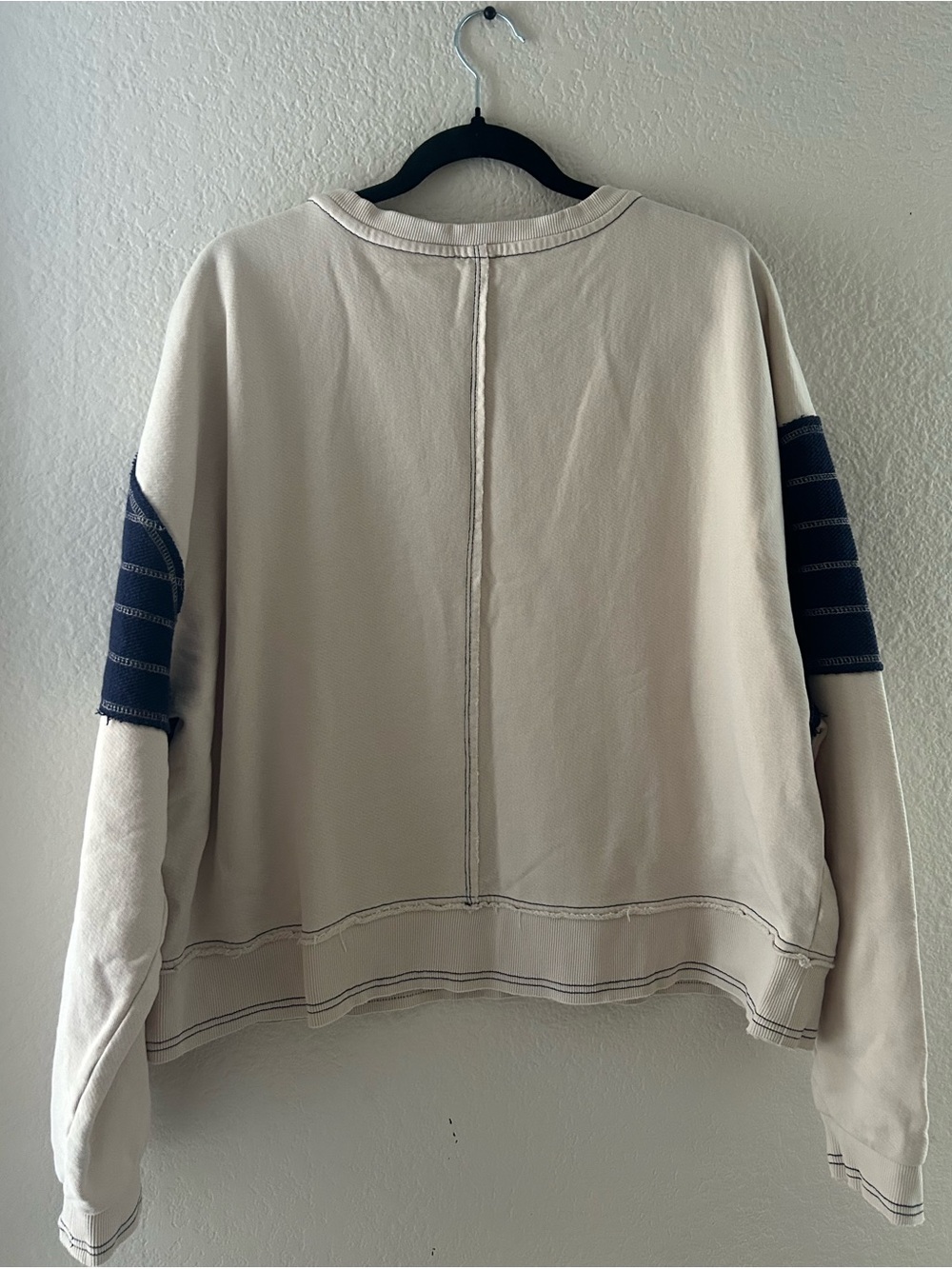 Pilcro navy blue cream sweatshirt stars - Picture 3 of 5